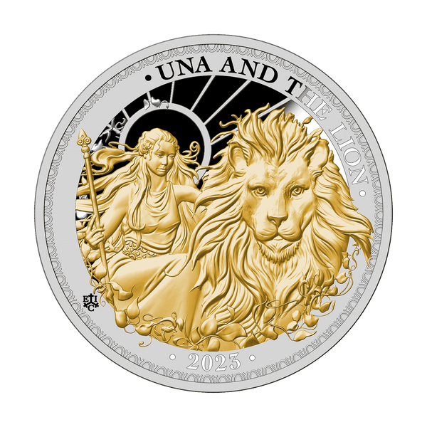 Una & The Lion 2023 1oz Silver Proof Coin With Selective Gold