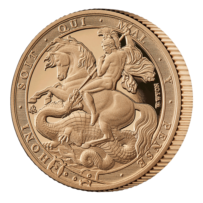 2025 St George & the Dragon Piedfort Sovereign Gold Proof Coin