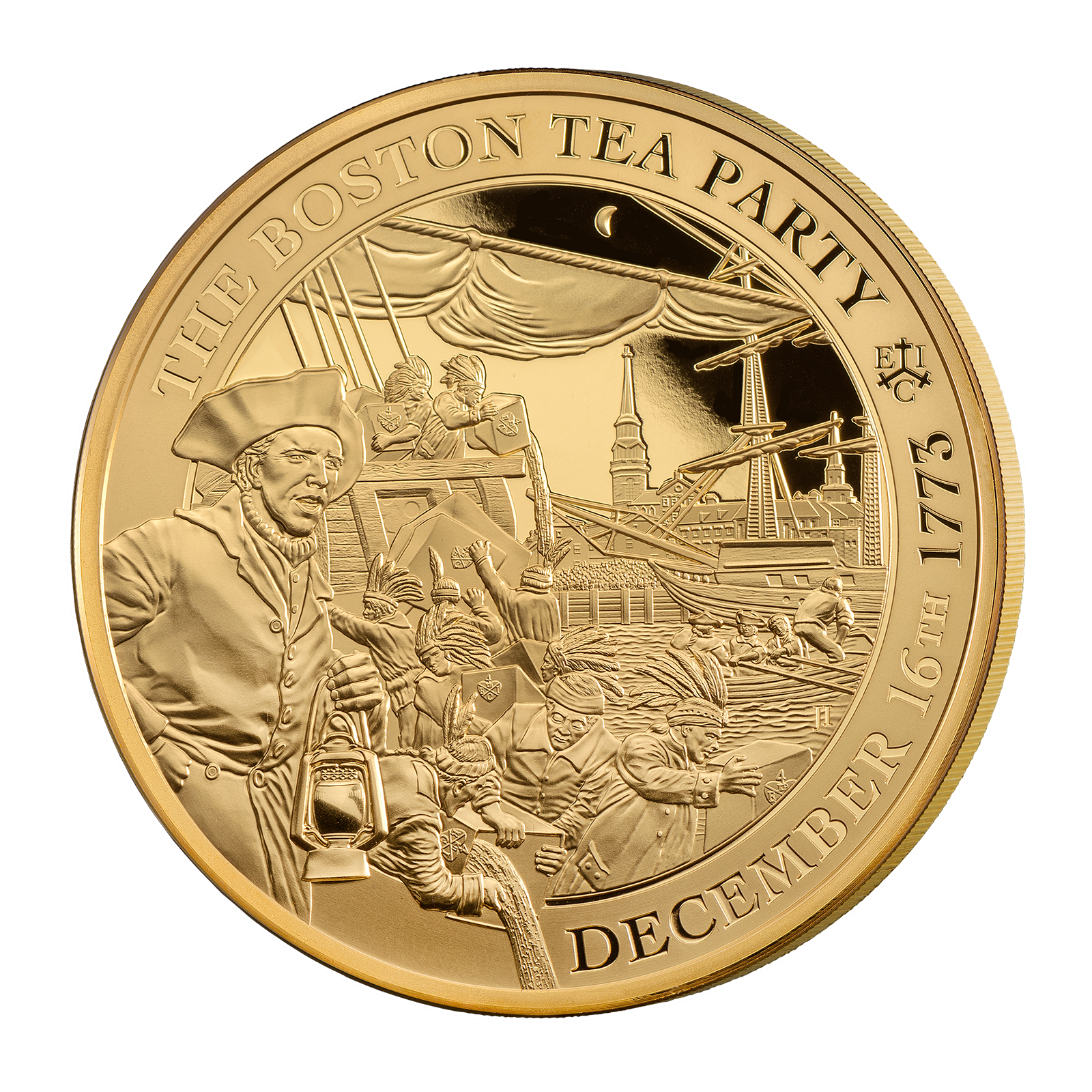 2023 Boston Tea Party 250th Anniversary 5oz Gold Proof Coin - SOLD OUT