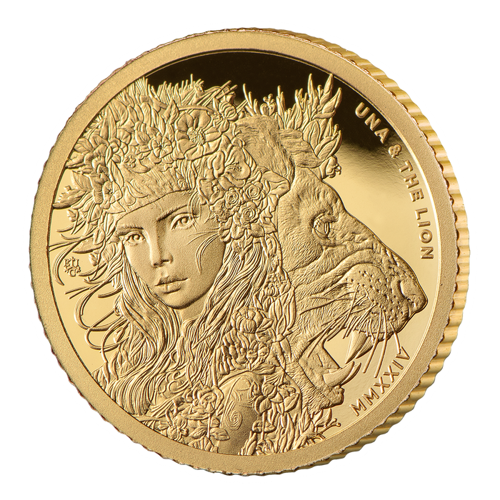 2024 Una & the Lion 1/2g Gold Proof Coin