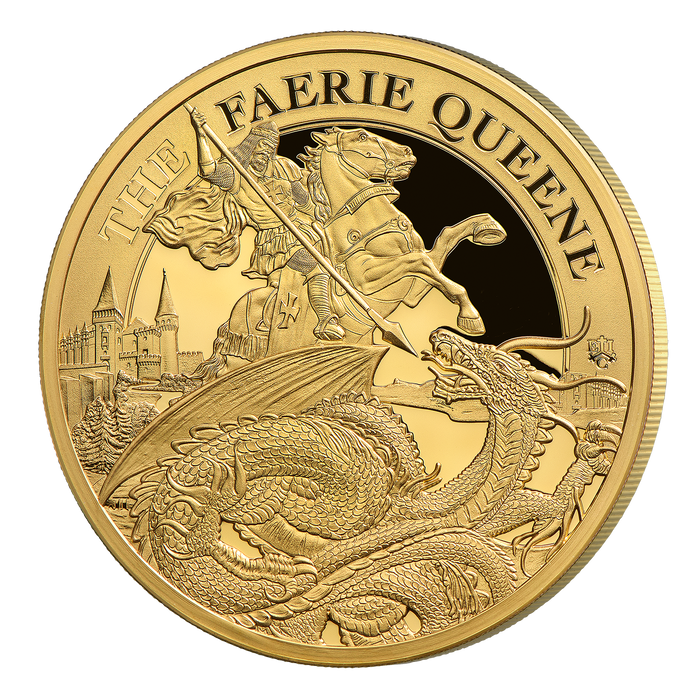 2024 Faerie Queene Redcross & the Dragon 2oz Gold Proof Coin