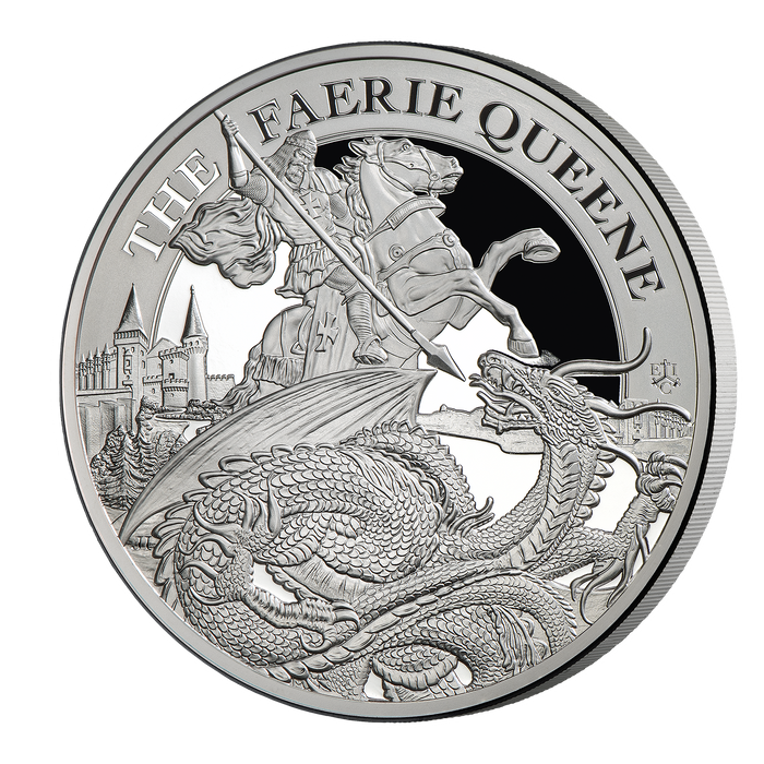2024 Faerie Queene Redcrosse & the Dragon 5oz Silver Proof Coin