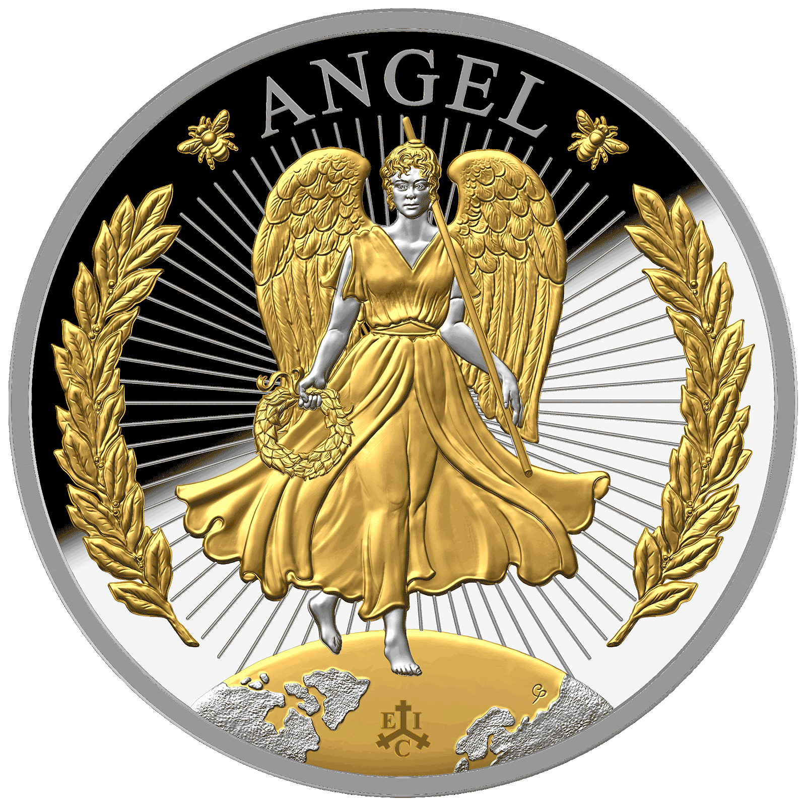 2023 Lucky Angel 1oz Silver Proof Coin with Selective Gold Plate