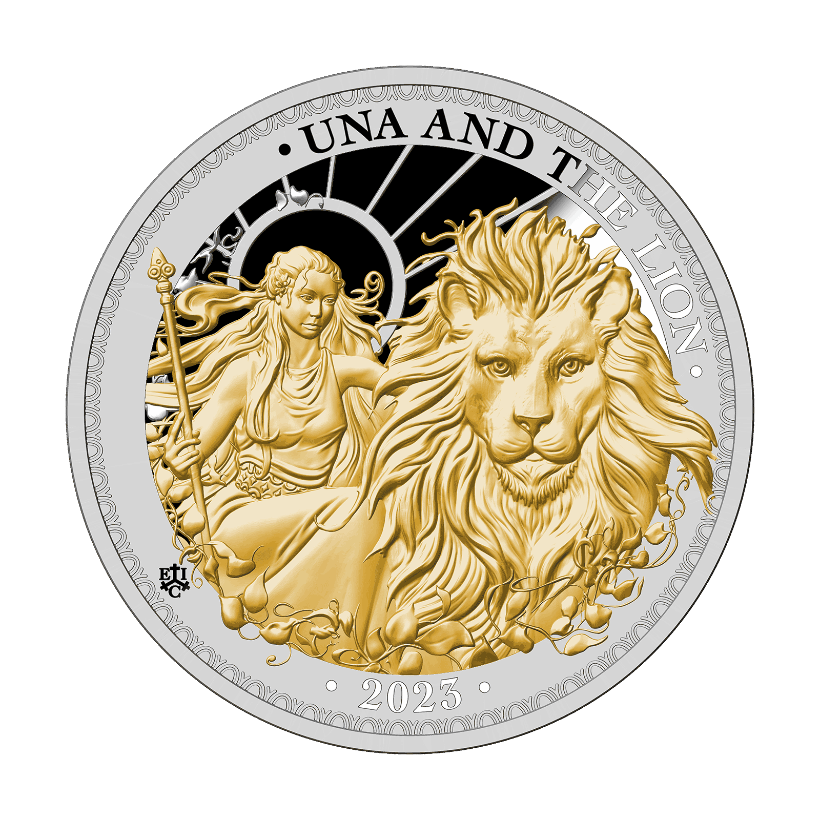 2023 ウナとライオン 1oz £1ゴールドプレート銀貨 NGCPF70UC② 2023 Una & The Lion 1oz Silver Proof Coin With Selective