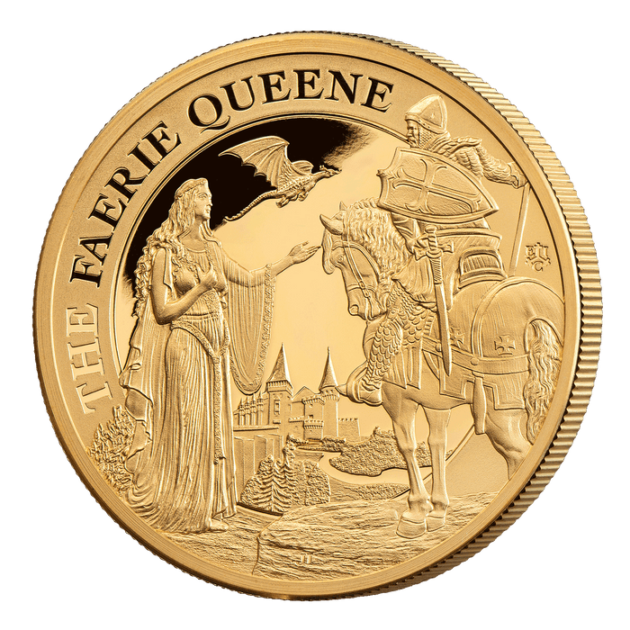 2022 Faerie Queene Una & Redcrosse 2oz gold proof coin