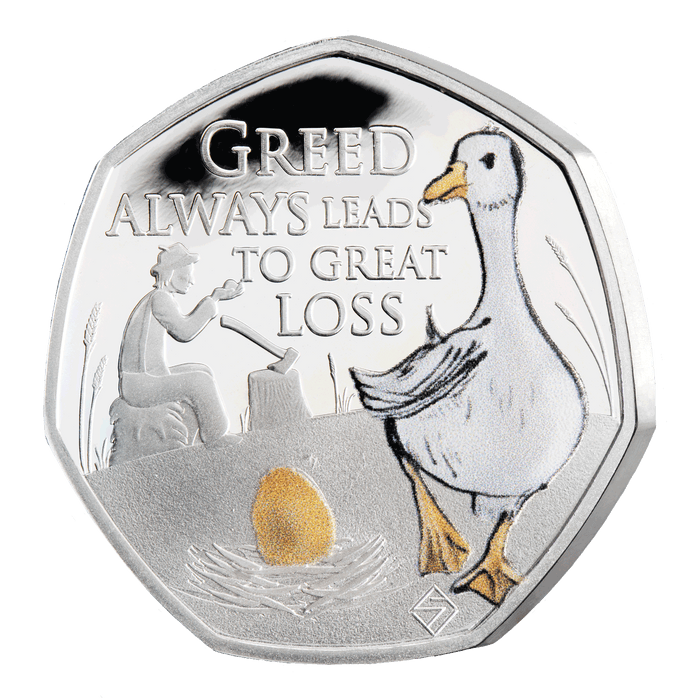 2022 Goose and the Golden Egg Silver Proof 50p Coin