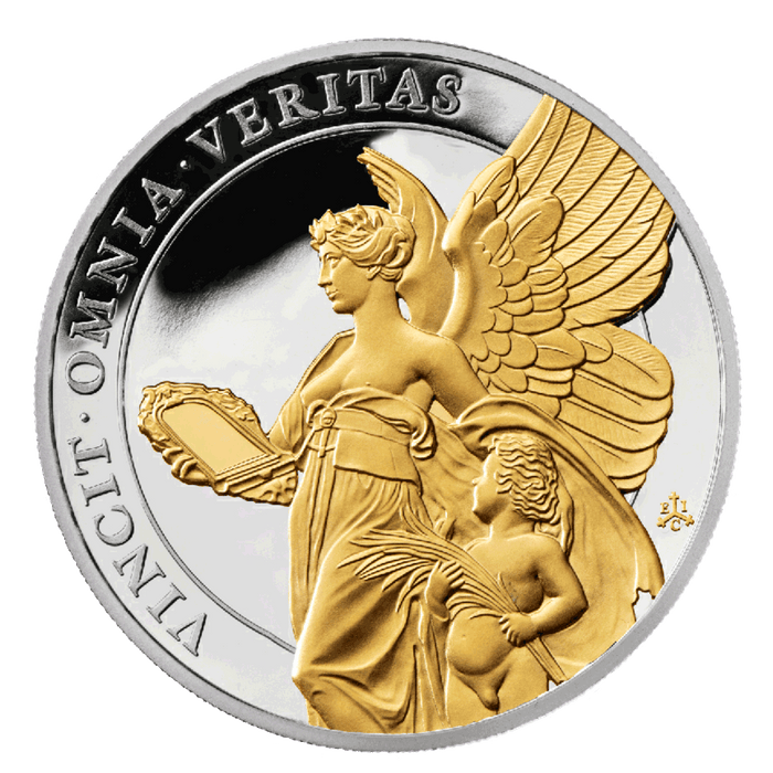 2021 Queens Virtue Truth 1oz Silver Proof Coin with Selective Gold Plate